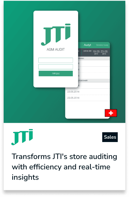 Cyfrowy audyt półek – JTI ASM Audit App